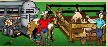 Colorado horse friendly, stables and corrals illustration