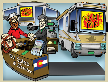 Colorado rv sales, service and rentals illustration