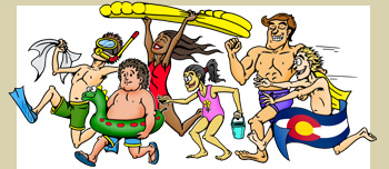 Colorado indoor and outdoor swimming pools on site illustration
