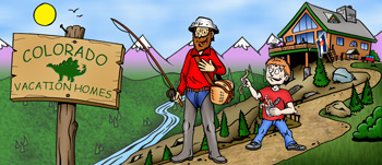 Colorado vacation homes rentals illustration