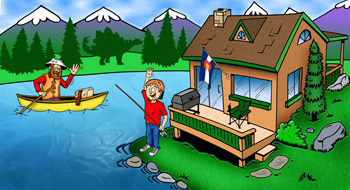 Colorado rentals near water or on water setting illustration