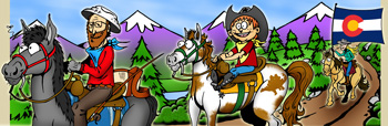 Colorado horseback riding and horse trails illustration