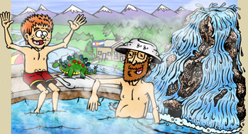Colorado hot springs and spas illustration