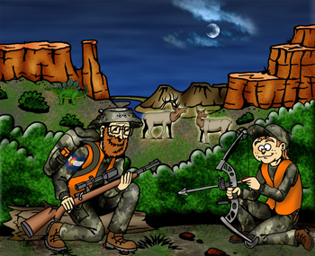Colorado hunting outfitters and guides illustration