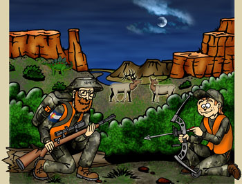 Colorado hunting outfitters and guides illustration