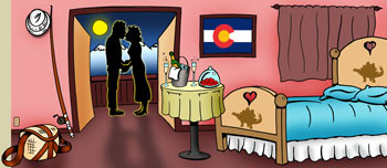 Colorado romantic get aways and honeymoon rentals illustration