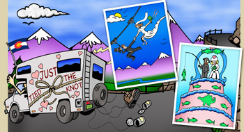 Colorado weddings, mountain weddings and elopements illustration