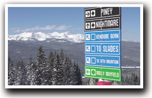 Trail Sign at Ski Cooper Resort, Leadville, Colorado