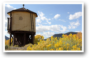 Railroad water tower in South Fork Colorado