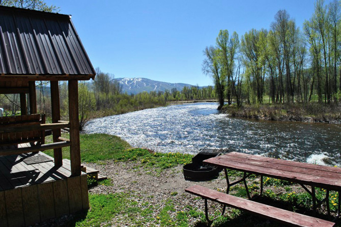 Creekside RV site at the KOA in Steamboat Springs Colorado