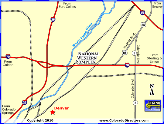 National Western Stock Show Location Map, Denver, Colorado