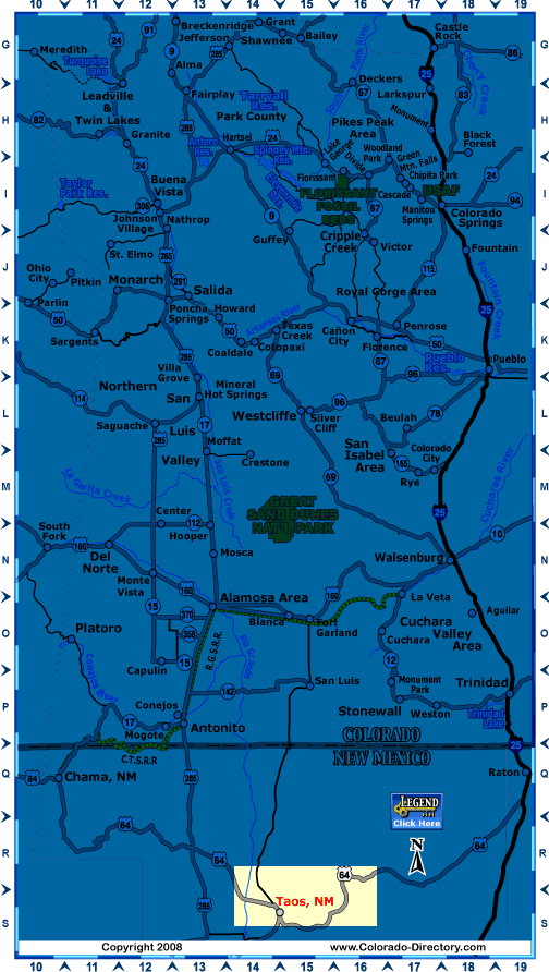 Taos, South Central Colorado Map, The CVD