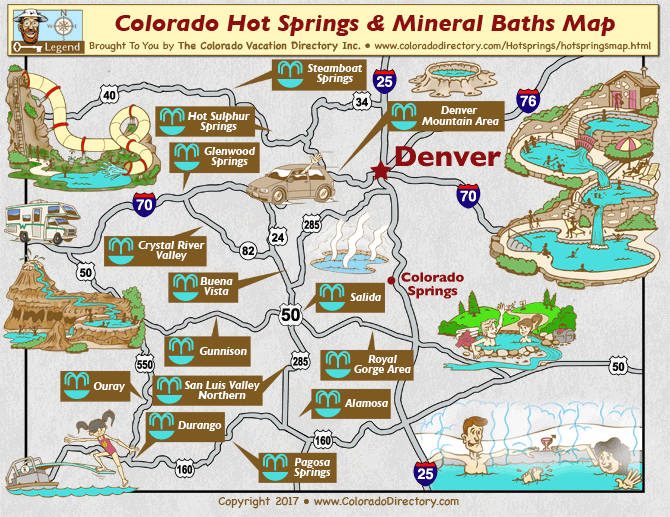 Colorado Hot Springs and Mineral Pools Map