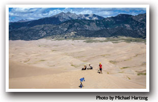 On the Sandy Peaks at The Great Sand Dunes, Colorado, Photo by Michael Hartzog