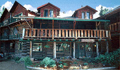 Th front of Allenspark Lodge, a classic mountain B&B near Estes Park, Colorado
