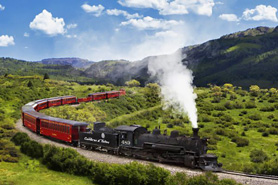 The Cumbres and Toltec Scenic Railroad Narrow Gauge Train traveling between Antonito, CO and Chama, NM.