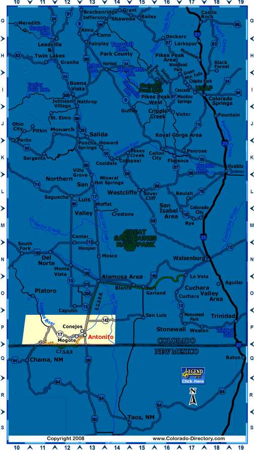 South Central Colorado Map