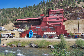 A creek running in front of the Argo Gold Mill Museum in Denver Mountain Area, Colorado.