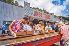 People panning for gold. Discover your inner prospector as you pan for gold and gemstones at Argo Gold Mill Museum in Denver Mountain Area, Colorado.