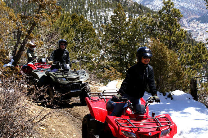 3 Girls on an ATV tour with ATV Tours Colorado in the Denver Mountain area of Colorado.