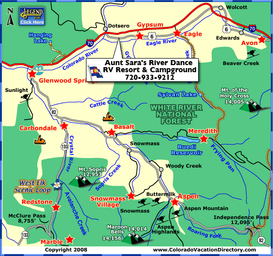 Aunt Sara's River Dance RV Resort and Campground Gypsum, North West, Colorado Colorado