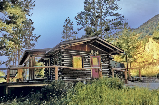 Log cabin in the mountains at Buckeye Cabins near Leadville, Colorado