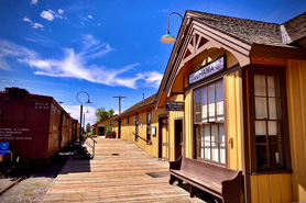 Cumbres and Toltec Narrow Gauge Train Station in Chama, New Mexico.