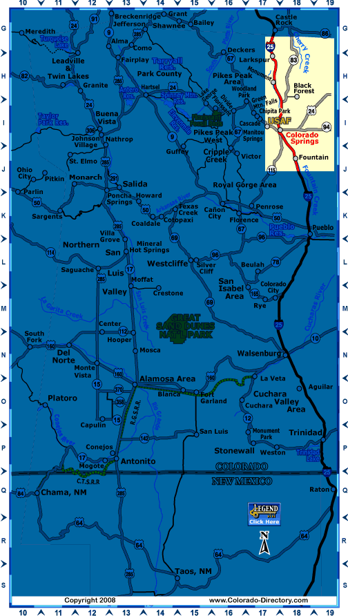 South Central Colorado Map