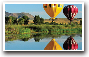 Balloons over the Yampa River, Colorado