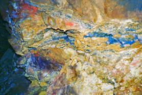 Vivid amethyst vien inside The Last Chance Mine in Creede, Colorado.