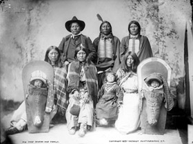 1899 Portrait of Ute Chief Severo and family, Colorado's longest continuous inhabitants. Photo from The Written on the Land Exhibit Courtesy of History Colorado.
