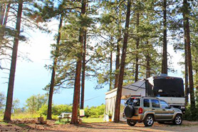 Shaded RV Site at The Four Corners Premier Cabin and RV Resort in the Mesa Verde Area, Colorado