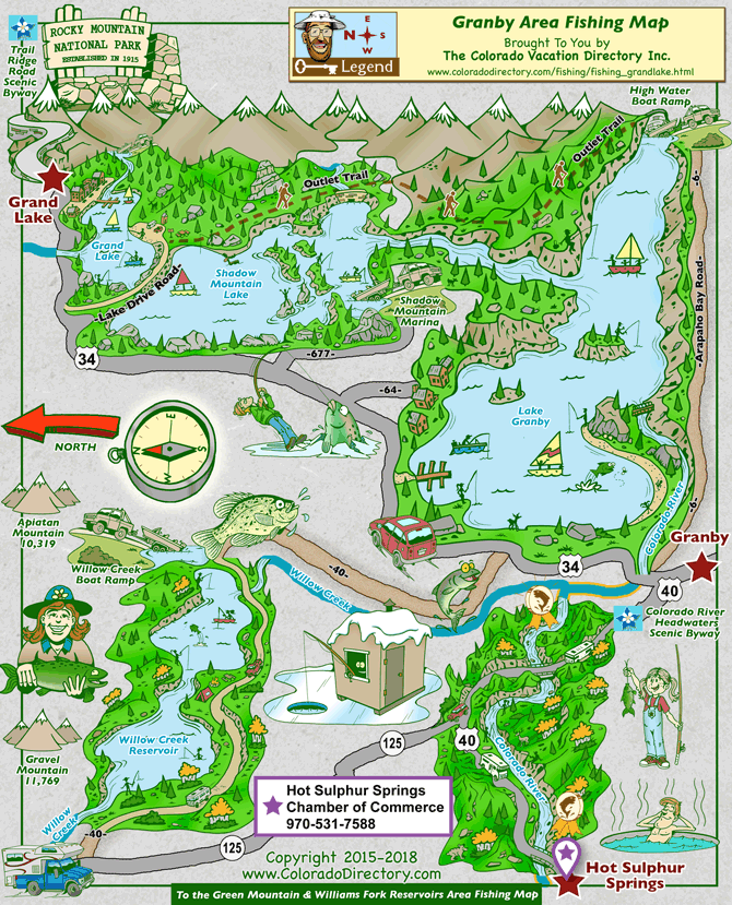 Grand Lake Fishing Map - Berget Rosamond