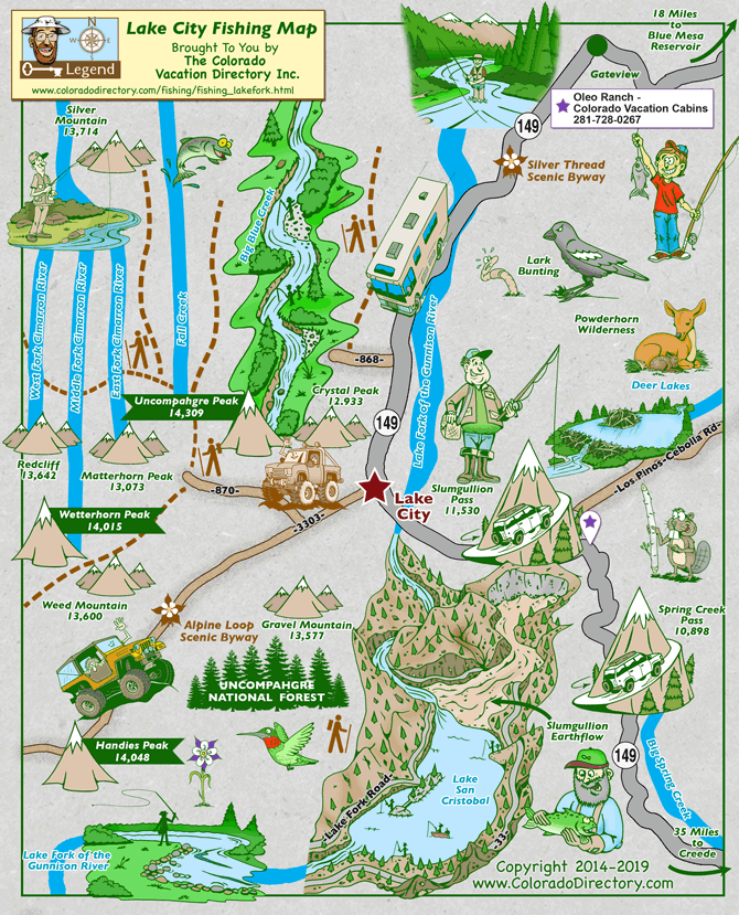 Lake City Fishing Map Colorado - Lake City Fishing Map SM