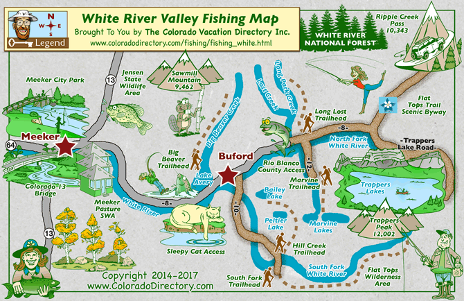 White River Valley Fishing Map