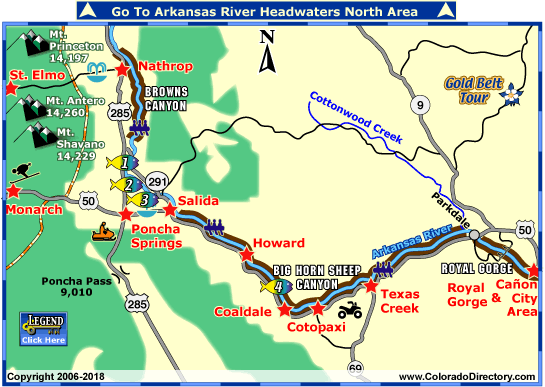 Arkansas River Headwaters South Fishing Map, Colorado