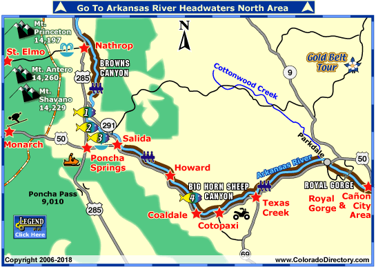 Arkansas River Headwaters East Fishing Map Colorado Vacation Directory