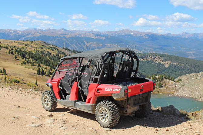 ATV rental on mountain trail from Grand Adventures Outdoor Activity Center in the Winter Park area of Colorado.