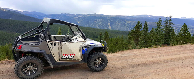 ATV on mountain trail rented with Grand Adventures in the Winter Park area, Colorado
