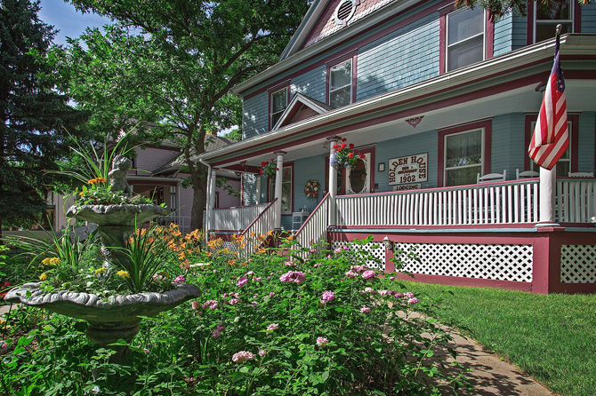 Springtime at Historic Holden House Bed and Breakfast built in 1902 in Colorado Springs, Colorado