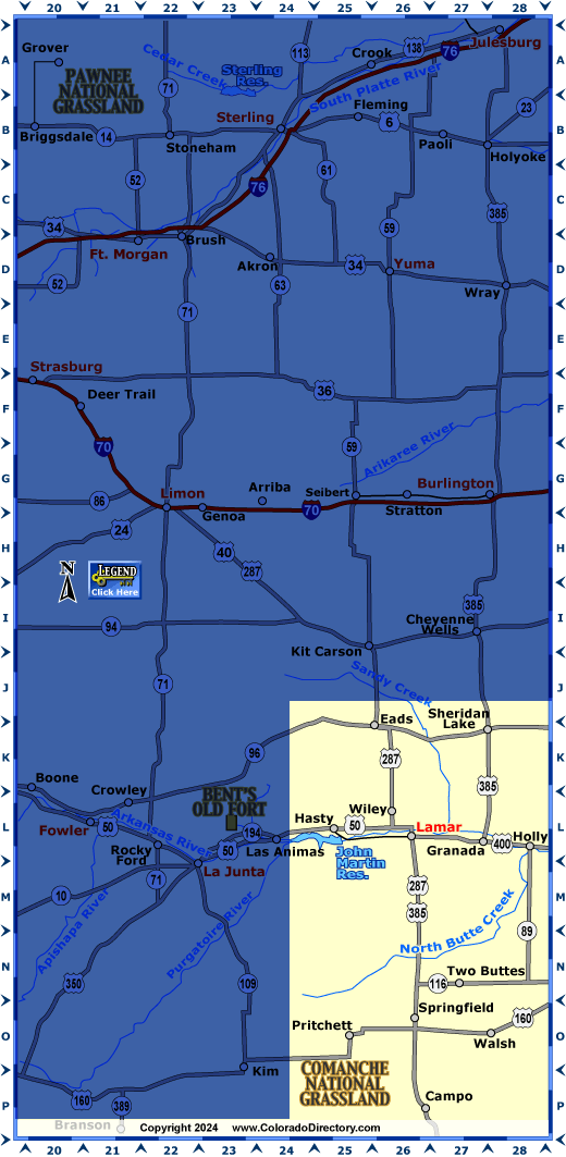 Eastern Colorado Map