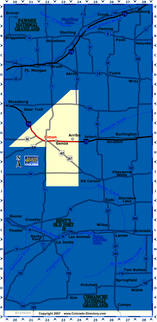 Eastern Colorado Map