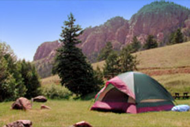 Tent sight at Lost Burro Camping and Lodging in Cripple Creek, Colorado