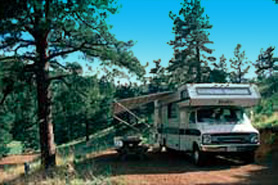 RV camping site at Lost Burro Camping & Lodging in Cripple Creek, Colorado