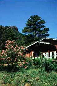 Front of Machin's Cottage in Estes Park Colorado