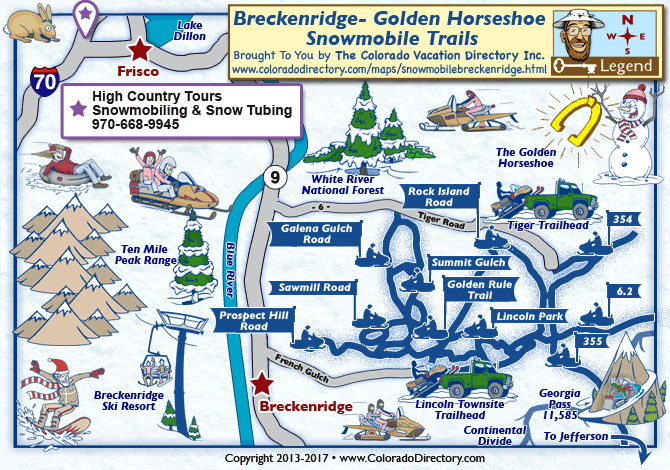 Breckenridge Area Snowmobile Trail Map, Colorado