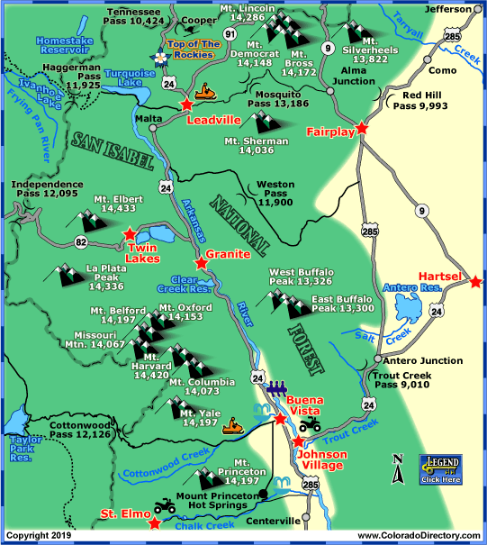 buena vista colorado map Buena Vista Park County Leadville Local Area Maps Colorado buena vista colorado map