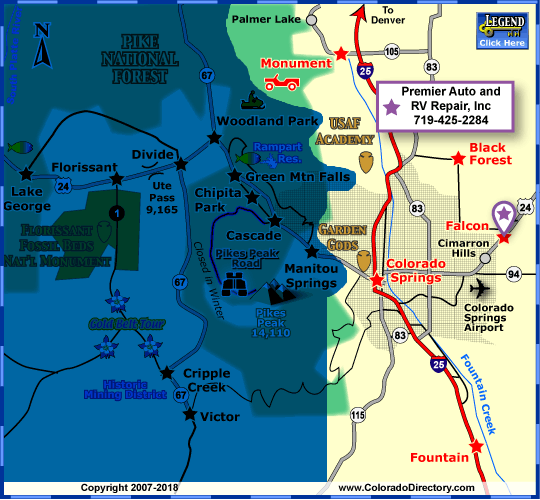Colorado Springs Map, Colorado