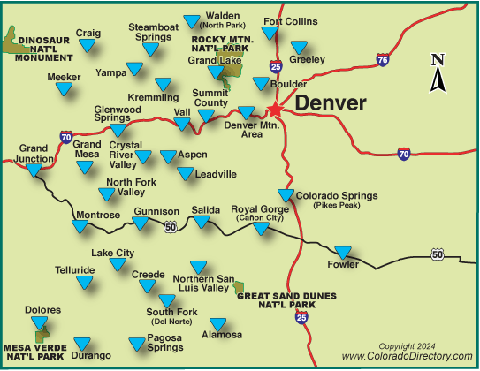Colorado OHV/Off-Highway-Vehicle Regulation Offices Locations Map