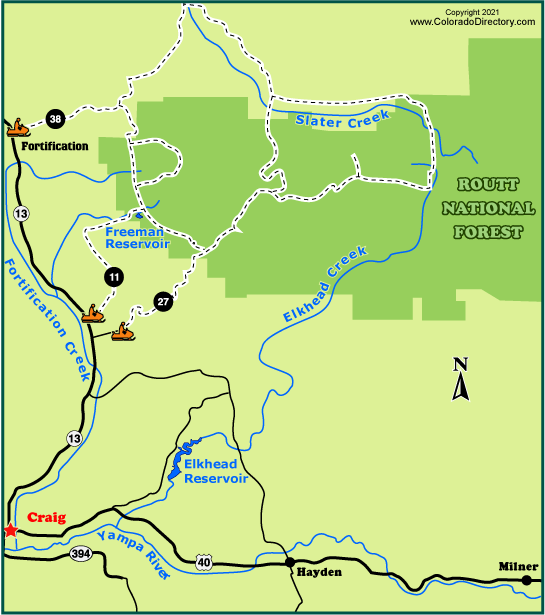 Craig Snowmobile Trails Map, Colorado